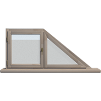 Деревянное окно – трапеция из лиственницы Модель 117 Береза